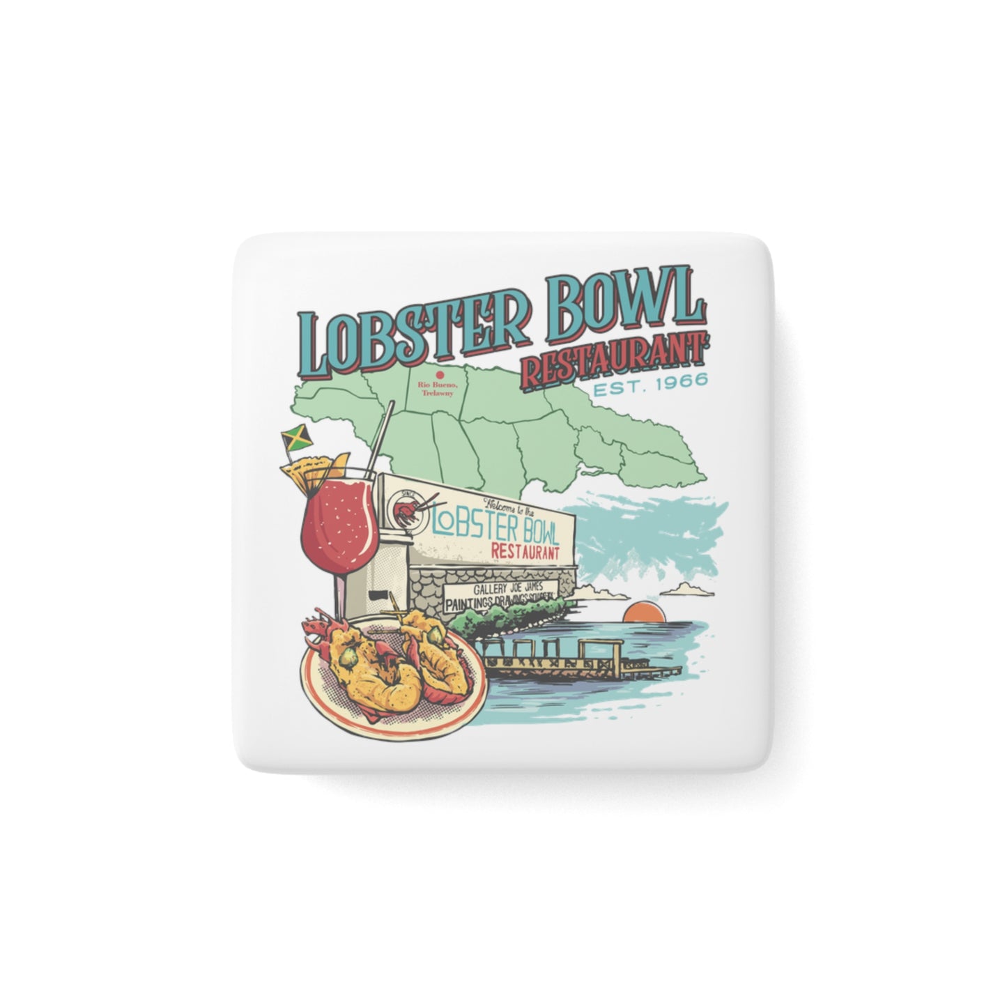 Lobster Bowl Porcelain Magnet